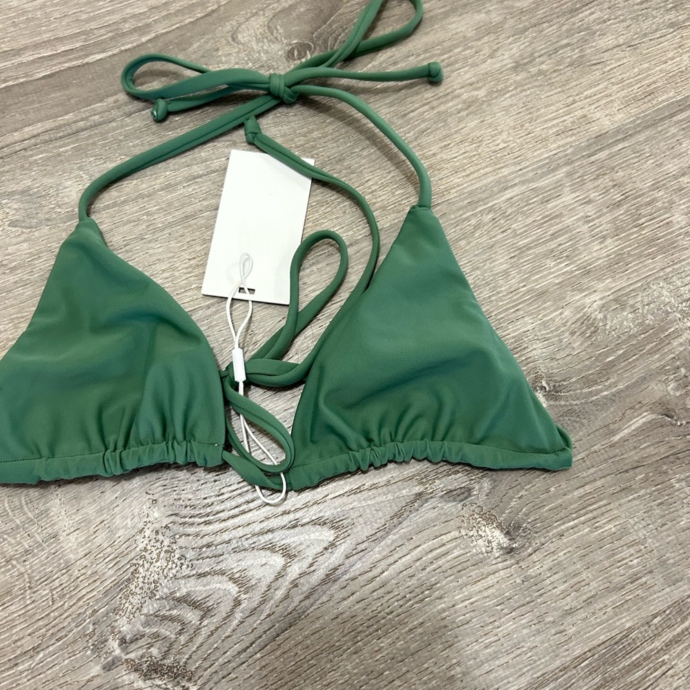 MIKOH SWIMWEAR Sage green classic Triangle Bikini Top benoa acacia BNWT Small